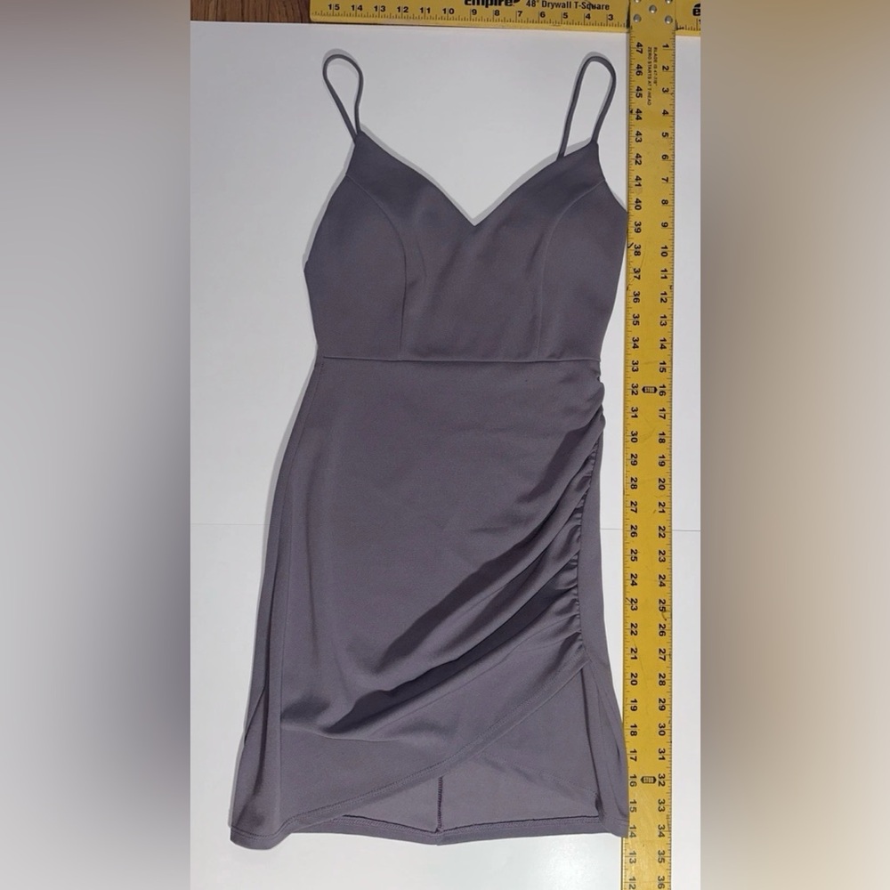 Windsor Dusty Purple Tight Spaghetti Strap Zipper Dress Size Small-2